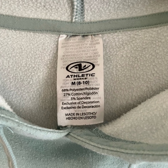 ATHLETIC WORKS, TEAL HOODIE. SIZE 8/10. - Picture 3 of 3